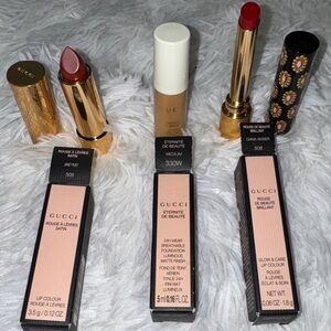 Gucci Rouge à Lèvres Satin Lipstick - Bold Red and foundation 330W